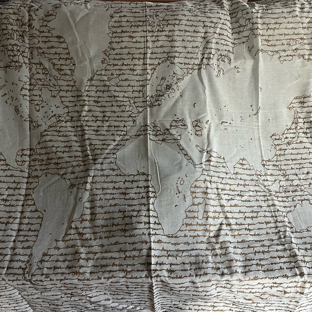 World Map Tapestry with Script Design